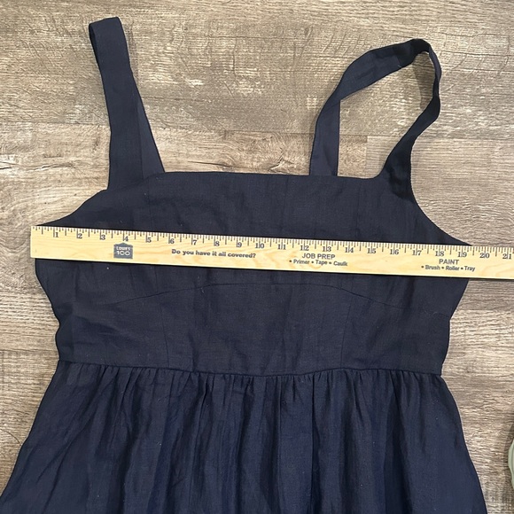 Quince NWT Women’s Navy 100% Linen Fit and Flare Midi Dress Sz XL - Picture 3 of 8